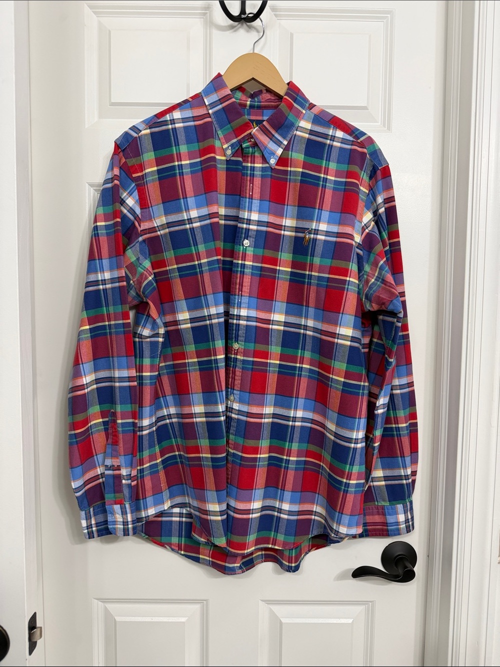 Ralph Lauren Red Blue Green Multi-Plaid Button-Down Shirt